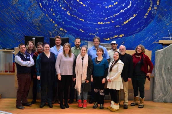 GENI students, faculty and staff visiting the Sami Parliament (Samidiggi) in Karasjok (Kárášjohka), Norway. Photo by: Jonathan Crossen/UiT The Arctic University of Norway